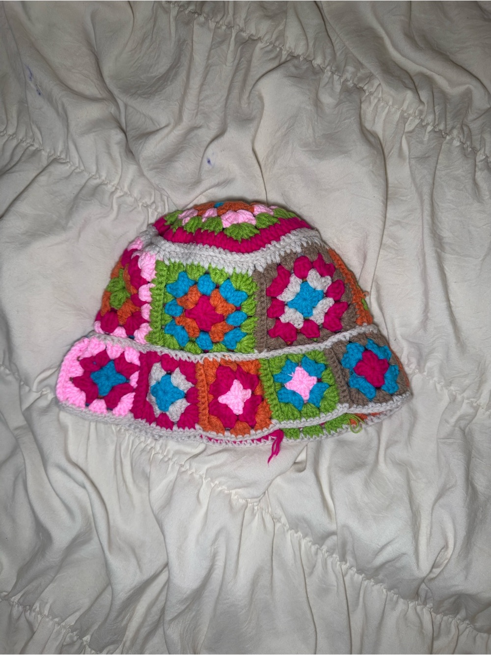 Handmade Multicolor Crochet Bucket Hat